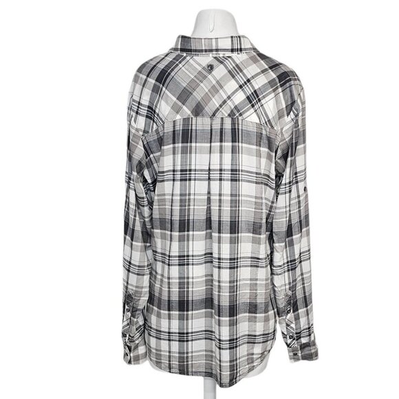 Kuhl Womens Spektra Plaid Top Roll Sleeve Size  Large Tencel - Picture 2 of 9